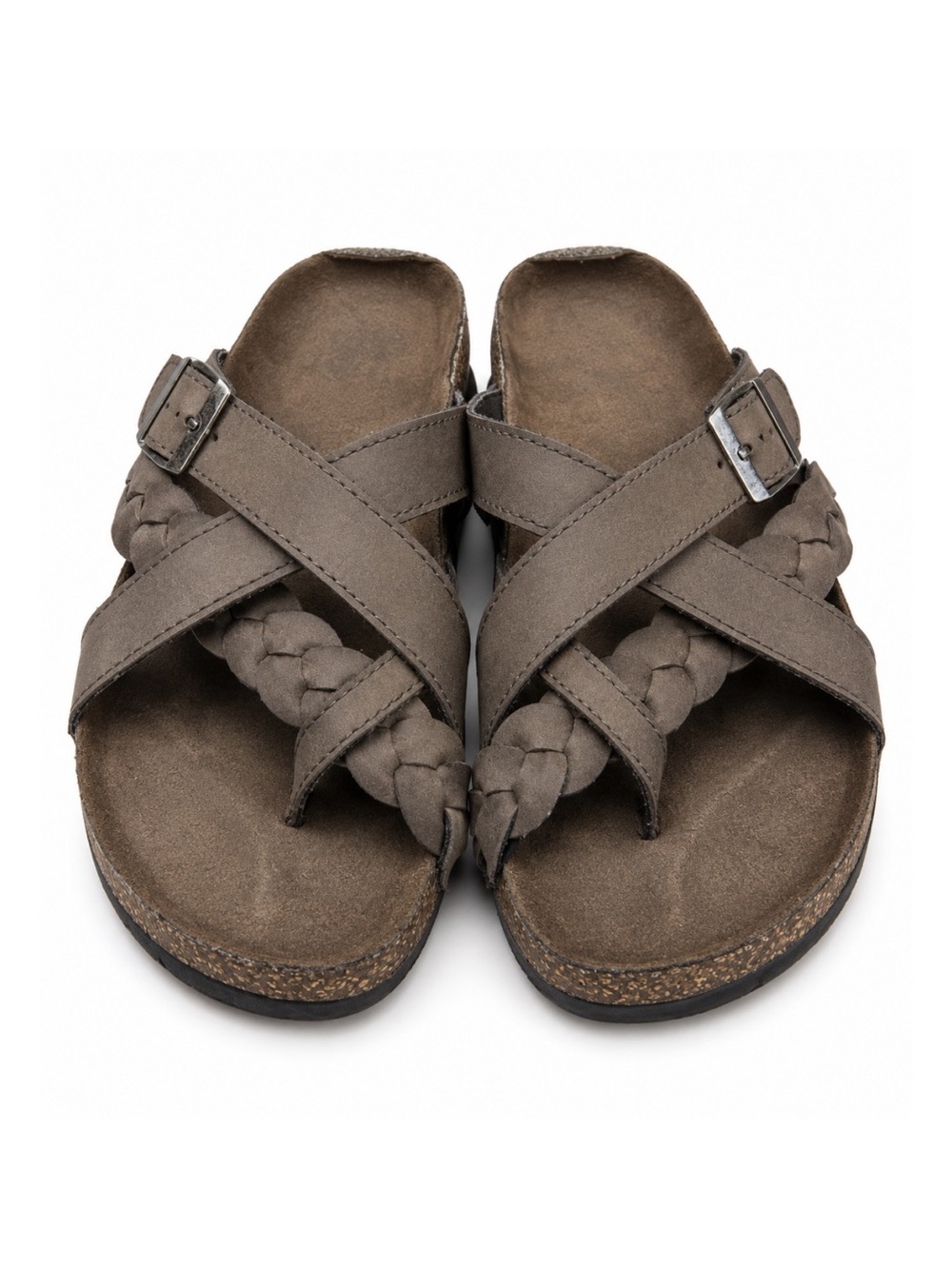 White Mountain Mountain Sole Brown Leather Happy Valley Rope Sandals Girls 6